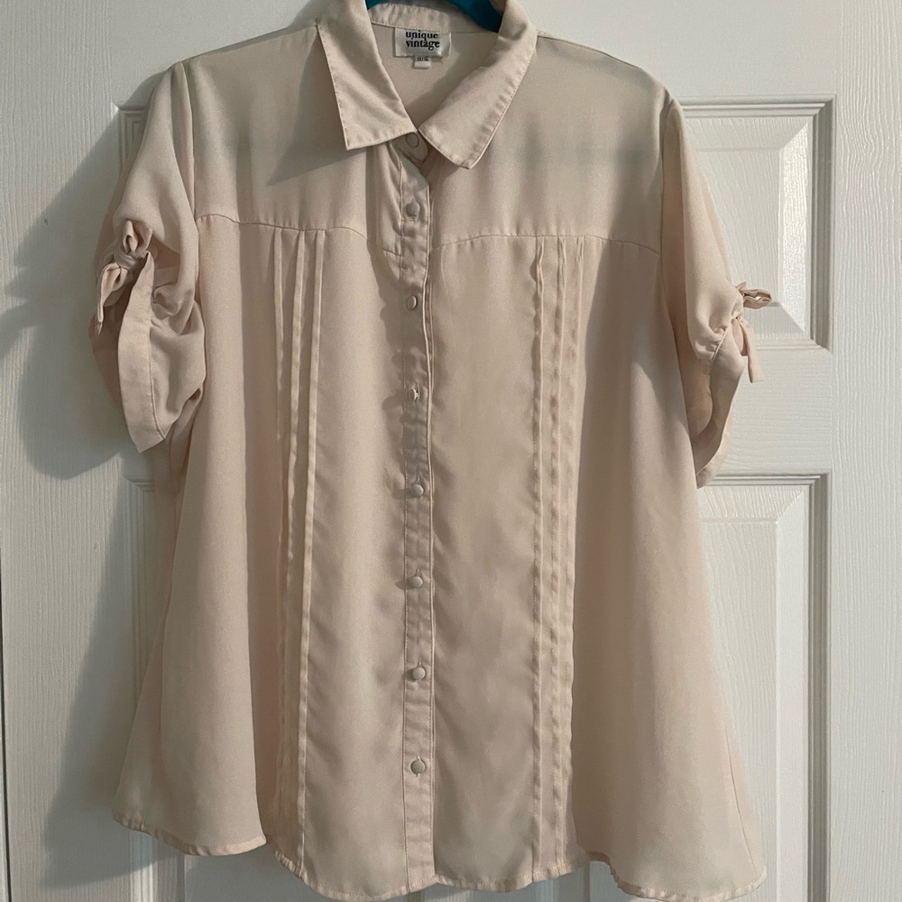 Unique Vintage Short Sleeve Blouse